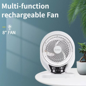 4-in-1 Solar Rechargeable Fan (Model 607)